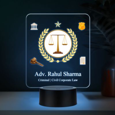 Personalized Advocate LED Desk Table Lamp with Automatic Color Changing Light Birthday Gift for Advocate & Lawyer Office Decor Light